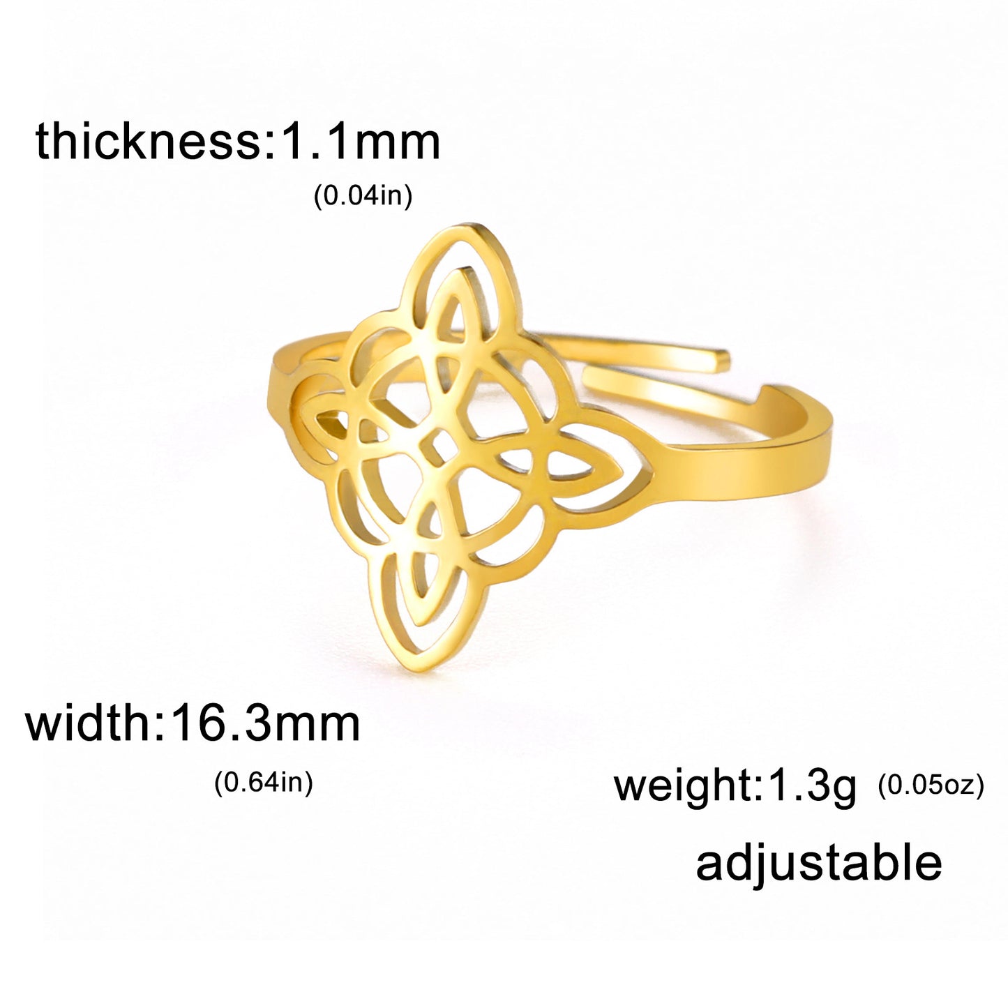 Anillos Nudo de Bruja Ajustables