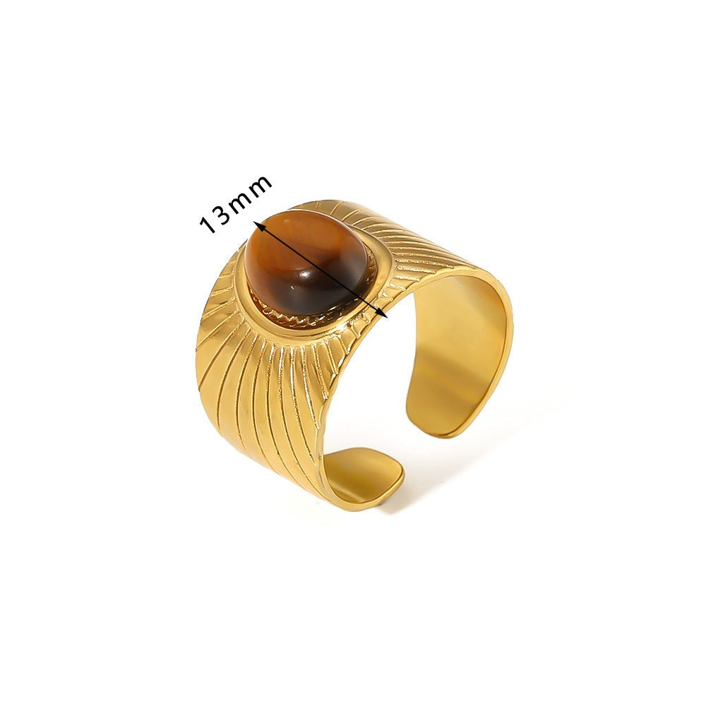 14 Anillos Ajustables con Cuarzo