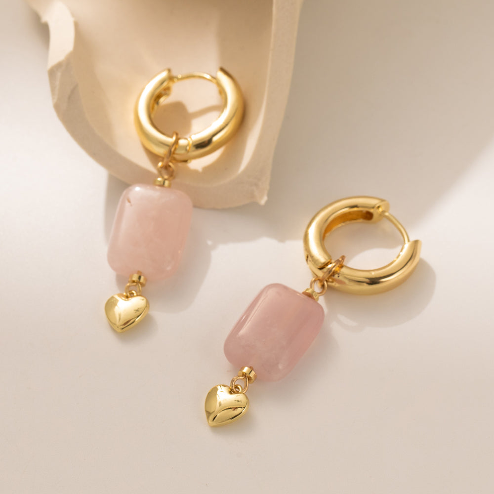 Aretes Cuarzo Rosa