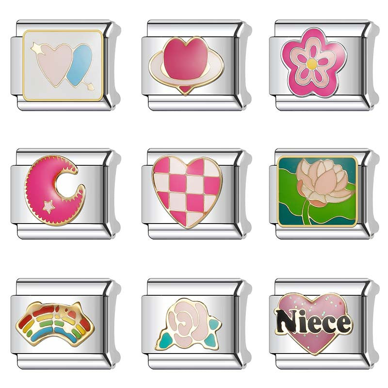 Charms rosas para pulsera italiana