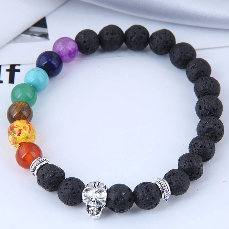 Pulsera 7 chakras y calavera