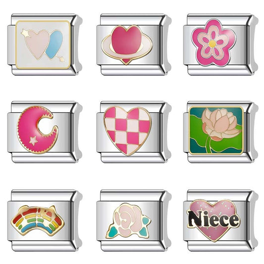 Charms rosas para pulsera italiana